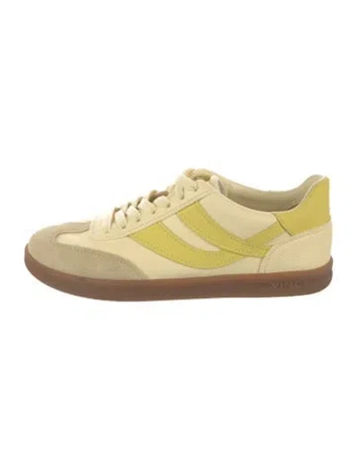 Pre-owned Vince Leather Printed Sneakers In Yellow