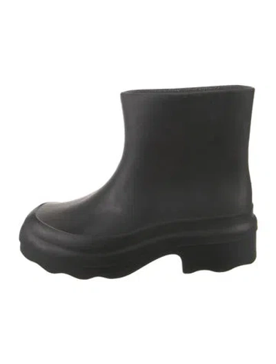 Pre-owned Vince Leather Rain Boots In Black