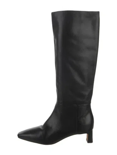 Pre-owned Vince Leather Riding Boots In Black