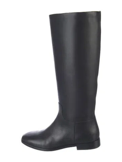 Pre-owned Vince Leather Riding Boots In Blue