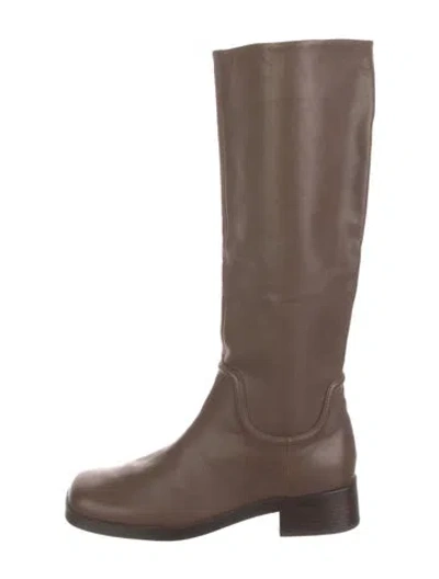 Pre-owned Vince Leather Riding Boots In Brown