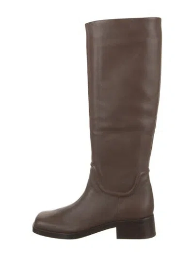 Pre-owned Vince Leather Riding Boots In Brown