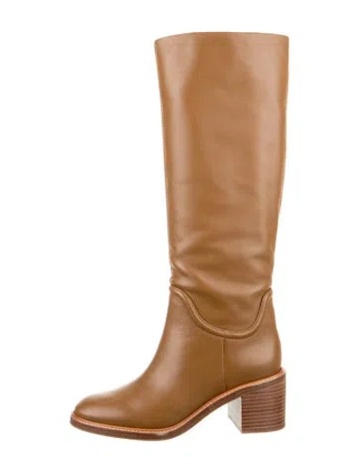 Pre-owned Vince Leather Riding Boots In Brown