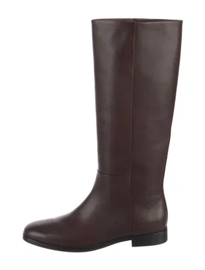 Pre-owned Vince Leather Riding Boots In Brown