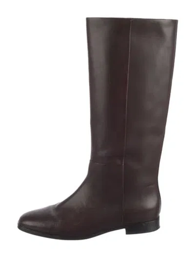 Pre-owned Vince Leather Riding Boots In Brown
