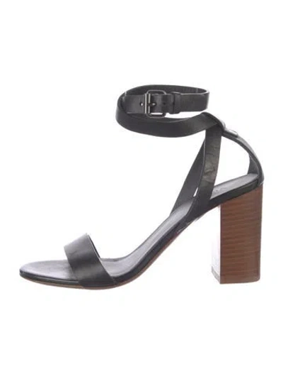 Pre-owned Vince Leather Sandals In Black