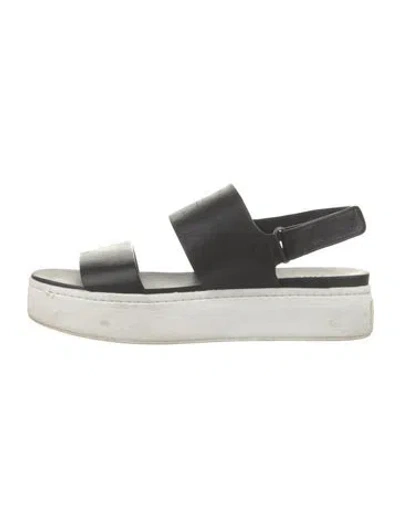 Pre-owned Vince Leather Sandals In Black