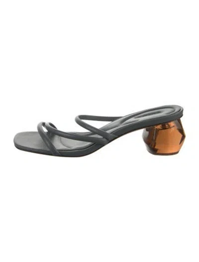 Pre-owned Vince Leather Sandals In Gray