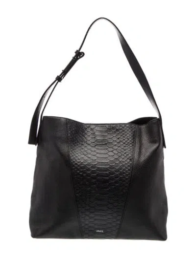 Pre-owned Vince Leather Shoulder Bag In Black