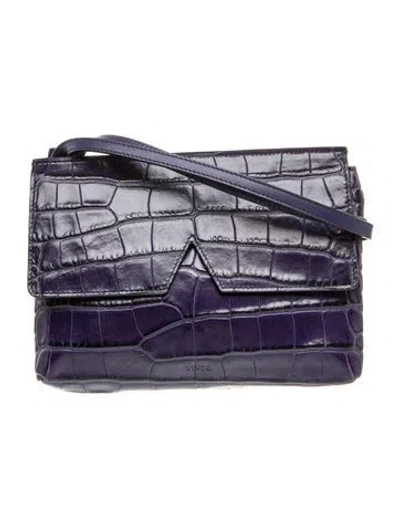 Pre-owned Vince Leather Shoulder Bag In Blue