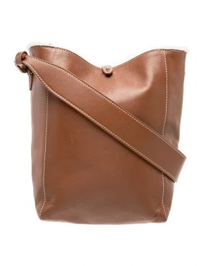 Pre-owned Vince Leather Shoulder Bag In Brown