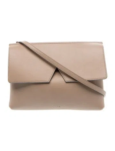 Pre-owned Vince Leather Shoulder Bag In Neutral