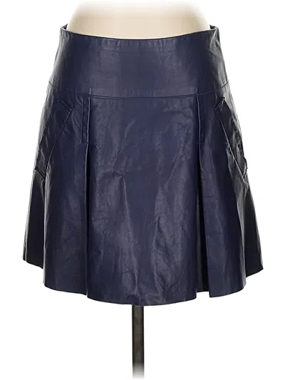 Pre-owned Vince Leather Skirt In Blue