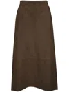 Vince Leather Skirt In Brown