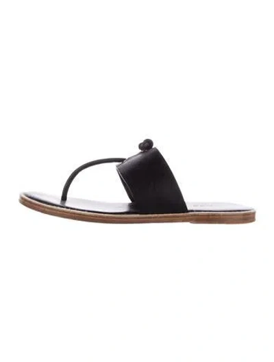 Pre-owned Vince Leather Slides In Black