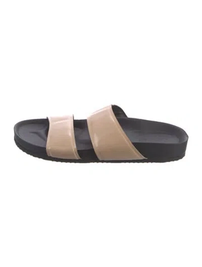 Pre-owned Vince Leather Slides In Black
