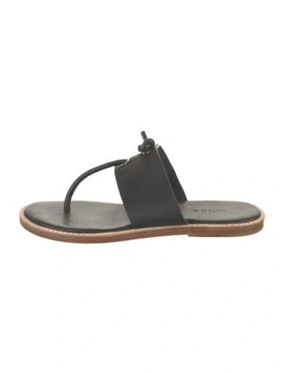 Pre-owned Vince Leather Slides In Black