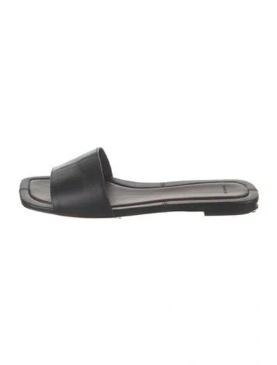 Pre-owned Vince Leather Slides In Black