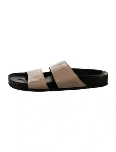 Pre-owned Vince Leather Slides In Black