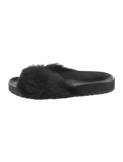 Pre-owned Vince Leather Slides In Black