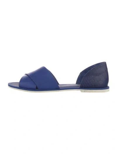 Pre-owned Vince Leather Slides In Blue