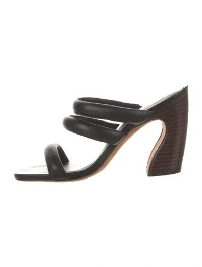 Pre-owned Vince Leather Slides In Brown
