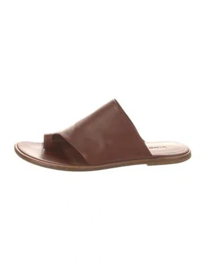 Pre-owned Vince Leather Slides In Brown