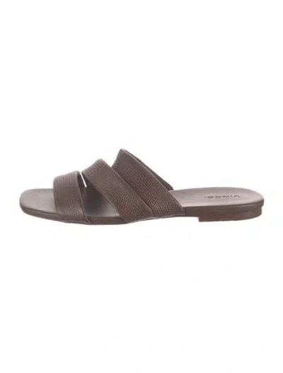Pre-owned Vince Leather Slides In Brown