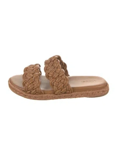 Pre-owned Vince Leather Slides In Brown