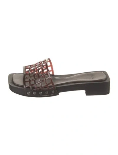 Pre-owned Vince Leather Slides In Brown