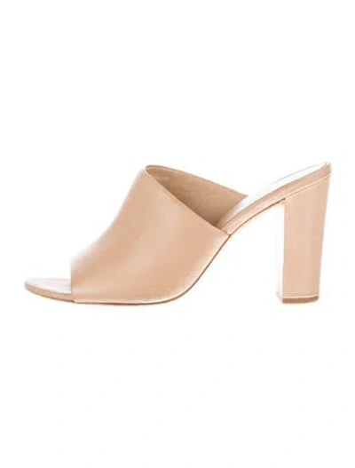 Pre-owned Vince Leather Slides In Neutral