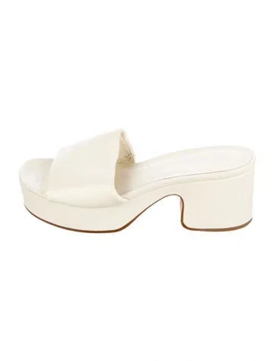 Pre-owned Vince Leather Slides In Neutral