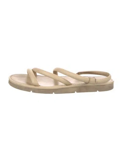 Pre-owned Vince Leather Slides In Neutral