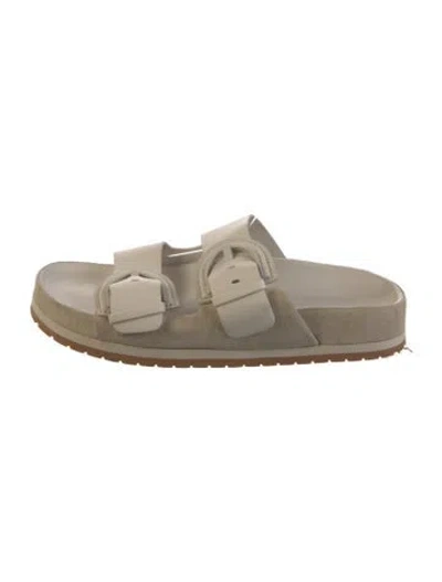 Pre-owned Vince Leather Slides In Neutral
