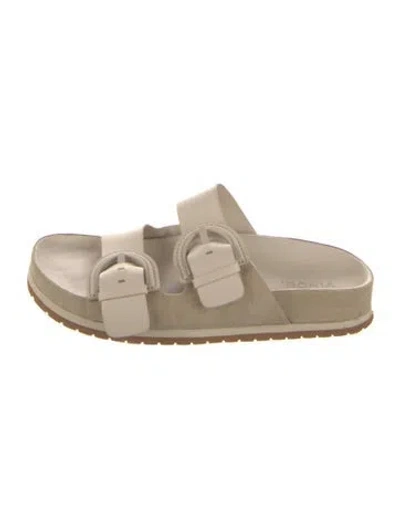 Pre-owned Vince Leather Slides In Neutral