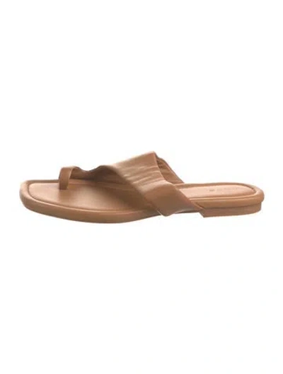 Pre-owned Vince Leather Slides In Neutral