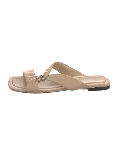Pre-owned Vince Leather Slides In Neutral