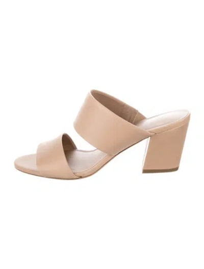 Pre-owned Vince Leather Slides In Neutral
