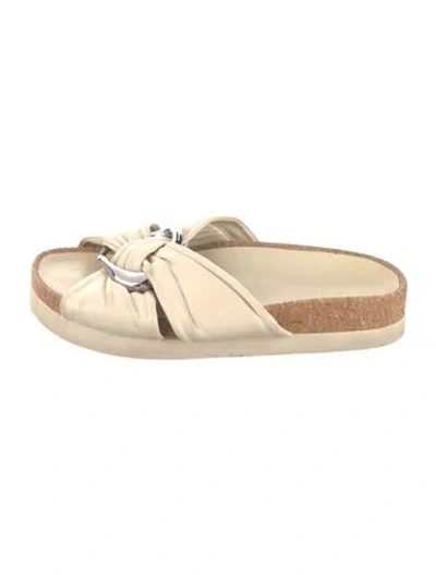 Pre-owned Vince Leather Slides In Neutrals