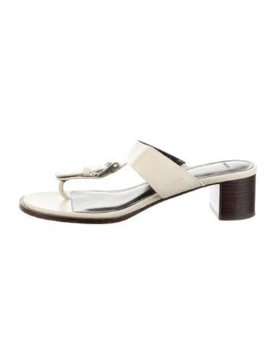 Pre-owned Vince Leather Slides In Neutrals