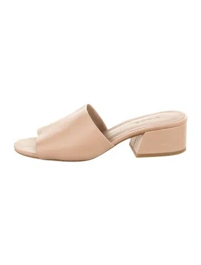 Pre-owned Vince Leather Slides In Neutrals