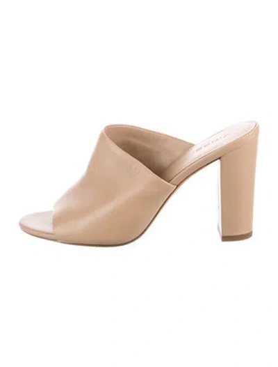 Pre-owned Vince Leather Slides In Neutrals
