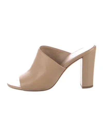 Pre-owned Vince Leather Slides In Neutrals