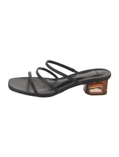 Pre-owned Vince Leather Slides In Silver