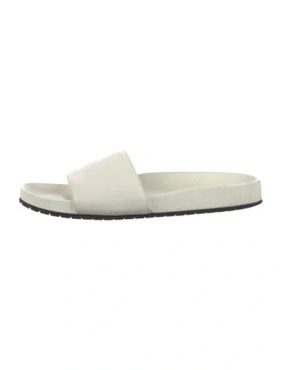 Pre-owned Vince Leather Slides In White