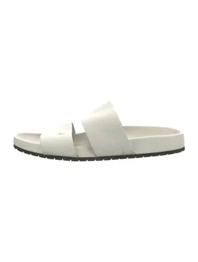 Pre-owned Vince Leather Slides In White
