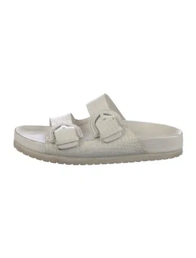 Pre-owned Vince Leather Slides In White