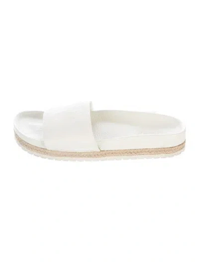 Pre-owned Vince Leather Slides In White
