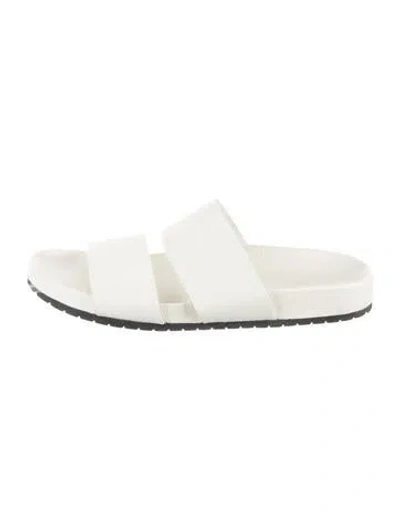 Pre-owned Vince Leather Slides In White