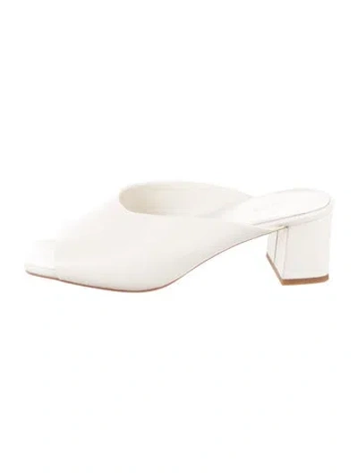 Pre-owned Vince Leather Slides In White
